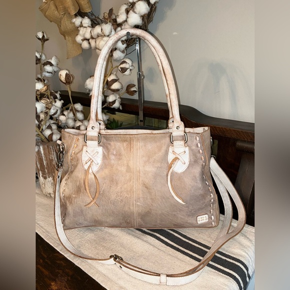 Bed Stu Rockababy Satchel Crossbody Shoulder Bag Icicle Rustic Nectar Lux $295 - Picture 3 of 14